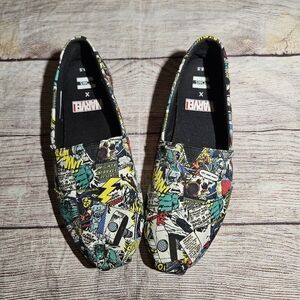 TOMS Marvel Comic Strip Limited Edition Classic Slip On Shoes